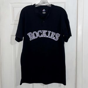 Majestic (Rockies)#5 jersey shirt, Medium, Black